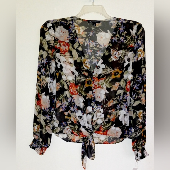 INC International Concepts Women's Embellished Tie Dyed Tunic Black Size X-Large